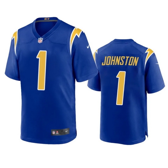 Men Los Angeles Chargers 1 Quentin Johnston Royal Stitched Game Jersey Men Los Angeles Chargers 1 Quentin Johnston Royal Stitched Game Jersey