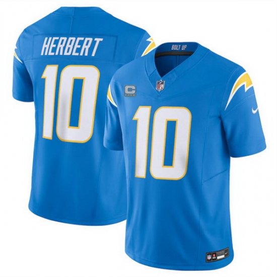 Men Los Angeles Chargers 10 Justin Herbert Blue 2024 F U S E With 4 Star C Patch Vapor Untouchable Limited Stitched Jersey Men Los Angeles Chargers 10 Justin Herbert Blue 2024 F U S E With 4 Star C Patch Vapor Untouchable Limited Stitched Jersey