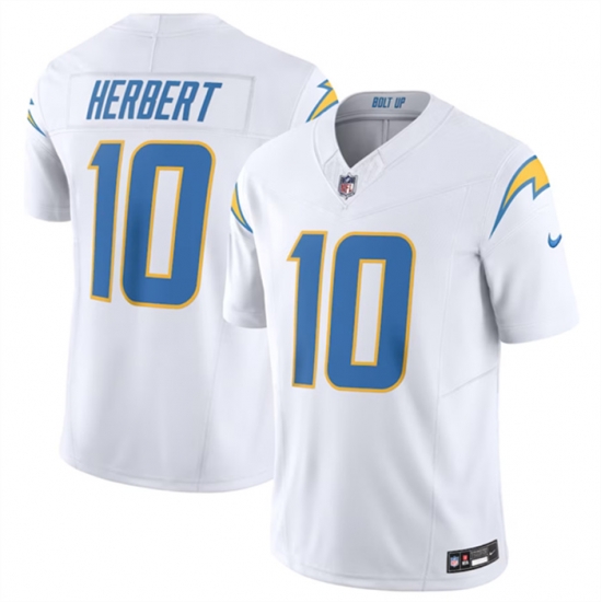 Men Los Angeles Chargers 10 Justin Herbert White 2023 F U S E Vapor Untouchable Limited Stitched Jersey Men Los Angeles Chargers 10 Justin Herbert White 2023 F U S E Vapor Untouchable Limited Stitched Jersey