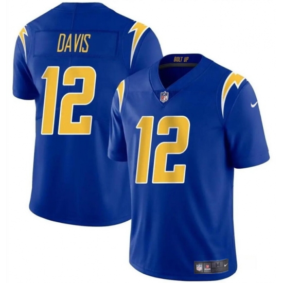Men Los Angeles Chargers 12 Derius Davis Royal 2024 Vapor Limited Stitched Football Jersey Men Los Angeles Chargers 12 Derius Davis Royal 2024 Vapor Limited Stitched Football Jersey