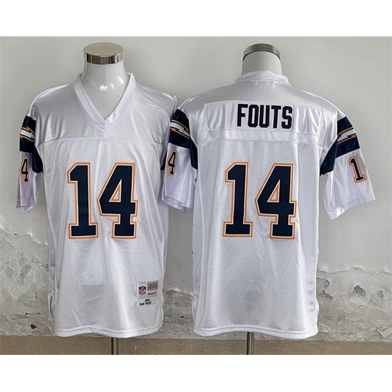 Men Los Angeles Chargers 14 Dan Fouts White Throwback Stitched Jersey Men Los Angeles Chargers 14 Dan Fouts White Throwback Stitched Jersey