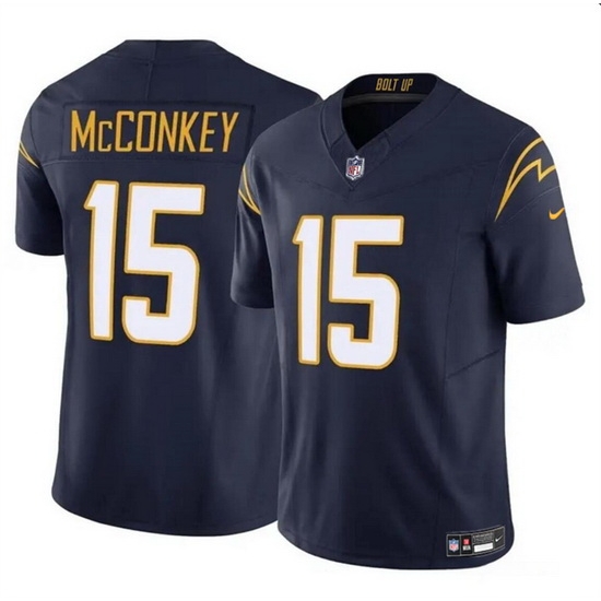 Men Los Angeles Chargers 15 Ladd McConkey Navy 2024 Draft F U S E Vapor Limited Stitched Football Jersey Men Los Angeles Chargers 15 Ladd McConkey Navy 2024 Draft F U S E Vapor Limited Stitched Football Jersey