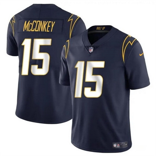 Men Los Angeles Chargers 15 Ladd McConkey Navy 2024 Draft Vapor Limited Stitched Football Jersey Men Los Angeles Chargers 15 Ladd McConkey Navy 2024 Draft Vapor Limited Stitched Football Jersey