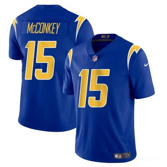 Men Los Angeles Chargers 15 Ladd McConkey Royal 2024 Draft Vapor Limited Stitched Football Jersey Men Los Angeles Chargers 15 Ladd McConkey Royal 2024 Draft Vapor Limited Stitched Football Jersey
