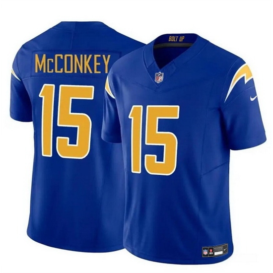 Men Los Angeles Chargers 15 Ladd McConkey Royal 2024 F U S E Draft Vapor Limited Stitched Football Jersey Men Los Angeles Chargers 15 Ladd McConkey Royal 2024 F U S E Draft Vapor Limited Stitched Football Jersey