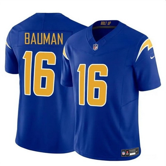 Men Los Angeles Chargers 16 Casey Bauman Royal 2024 F U S E Vapor Limited Stitched Football Jersey Men Los Angeles Chargers 16 Casey Bauman Royal 2024 F U S E Vapor Limited Stitched Football Jersey