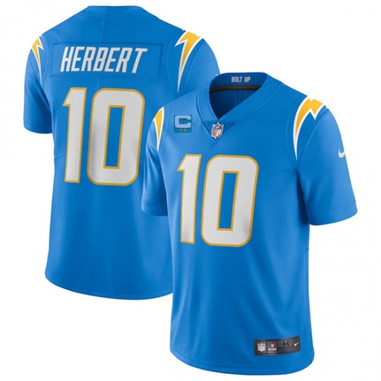 Men Los Angeles Chargers 2022 #10 Justin Herbert Blue With 2-star C Patch Vapor Untouchable Limited Stitched Jersey Men Los Angeles Chargers 2022 #10 Justin Herbert Blue With 2-star C Patch Vapor Untouchable Limited Stitched Jersey