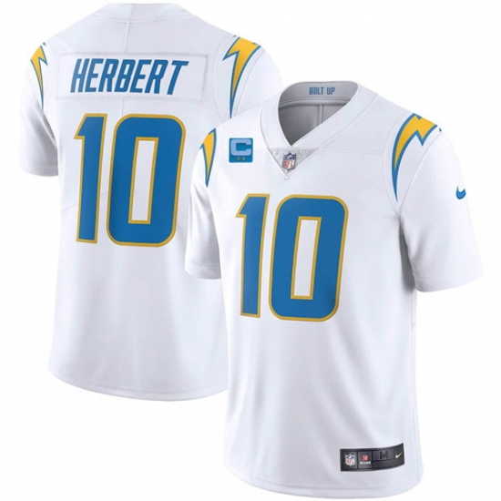 Men Los Angeles Chargers 2022 #10 Justin Herbert White With 2-star C Patch Vapor Untouchable Limited Stitched Jersey Men Los Angeles Chargers 2022 #10 Justin Herbert White With 2-star C Patch Vapor Untouchable Limited Stitched Jersey