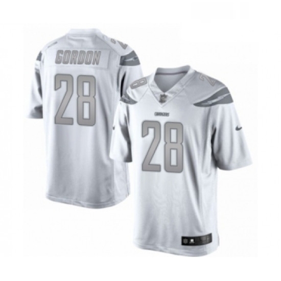 Men Los Angeles Chargers 25 Melvin Gordon Limited White Platinum Football Jersey Men Los Angeles Chargers 25 Melvin Gordon Limited White Platinum Football Jersey
