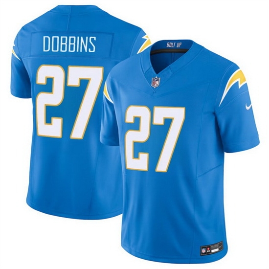 Men Los Angeles Chargers 27 J K Dobbins Blue 2024 F U S E Vapor Limited Stitched Football Jersey Men Los Angeles Chargers 27 J K Dobbins Blue 2024 F U S E Vapor Limited Stitched Football Jersey