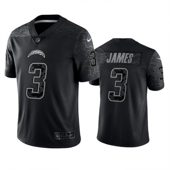 Men Los Angeles Chargers 3 Derwin James Black Reflective Limited Stitched Football Jersey Men Los Angeles Chargers 3 Derwin James Black Reflective Limited Stitched Football Jersey