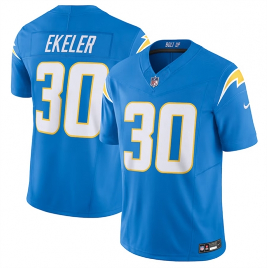Men Los Angeles Chargers 30 Austin Ekeler Blue 2023 F U S E Vapor Untouchable Limited Stitched Jersey Men Los Angeles Chargers 30 Austin Ekeler Blue 2023 F U S E Vapor Untouchable Limited Stitched Jersey