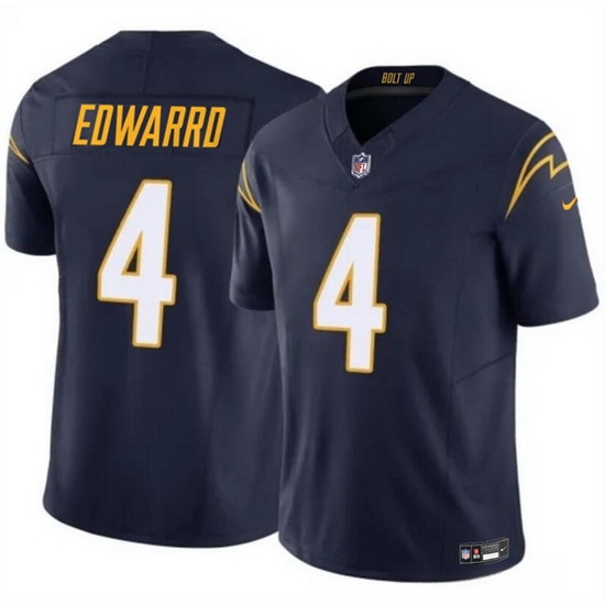 Men Los Angeles Chargers 4 Gus Edwards Navy 2024 F U S E Vapor Limited Stitched Football Jersey Men Los Angeles Chargers 4 Gus Edwards Navy 2024 F U S E Vapor Limited Stitched Football Jersey