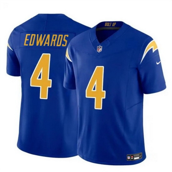 Men Los Angeles Chargers 4 Gus Edwards Royal 2024 F U S E Vapor Limited Stitched Football Jersey Men Los Angeles Chargers 4 Gus Edwards Royal 2024 F U S E Vapor Limited Stitched Football Jersey
