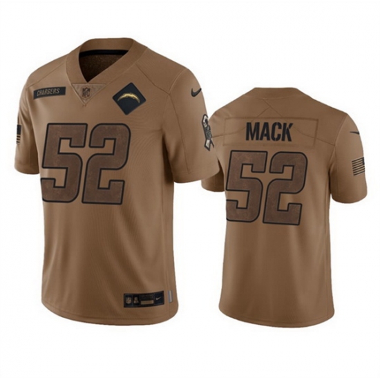 Men Los Angeles Chargers 52 Khalil Mack 2023 Brown Salute To Service Limited Stitched Jersey Men Los Angeles Chargers 52 Khalil Mack 2023 Brown Salute To Service Limited Stitched Jersey