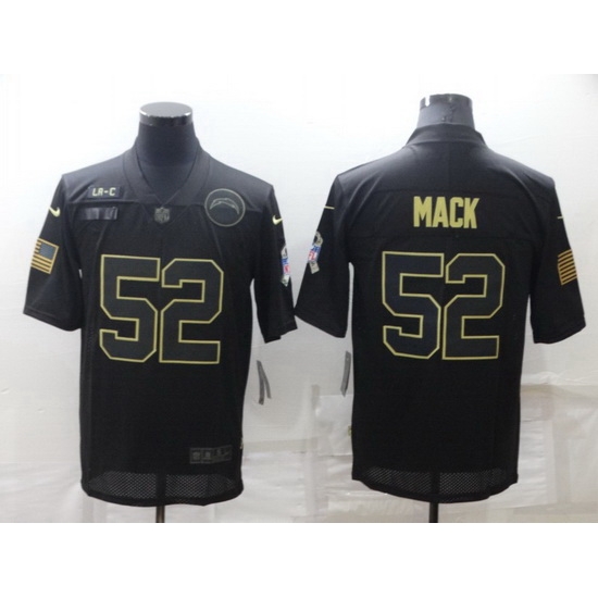 Men Los Angeles Chargers 52 Khalil Mack Black Salute To Service Limited Stitched jersey Men Los Angeles Chargers 52 Khalil Mack Black Salute To Service Limited Stitched jersey
