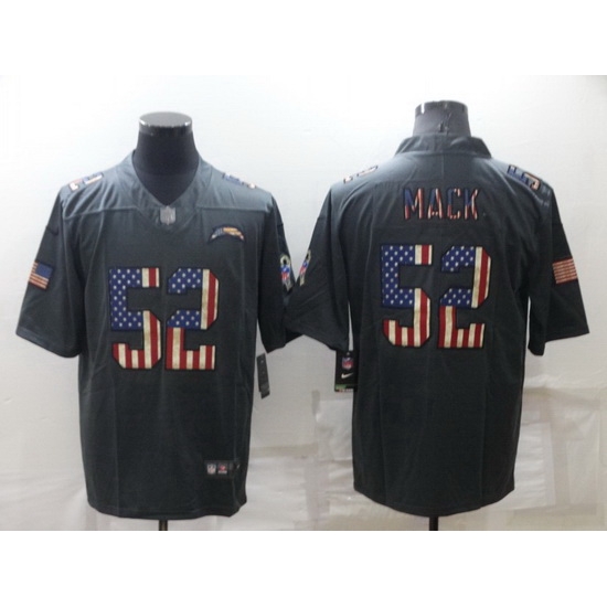 Men Los Angeles Chargers 52 Khalil Mack Grey Salute To Service USA Flag Stitched jersey Men Los Angeles Chargers 52 Khalil Mack Grey Salute To Service USA Flag Stitched jersey