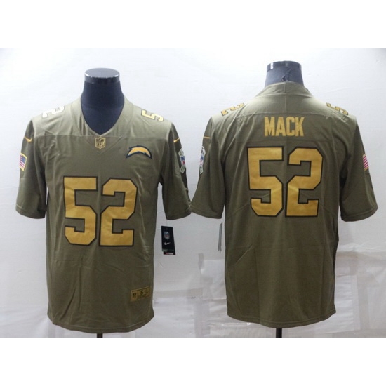 Men Los Angeles Chargers 52 Khalil Mack Olive Gold Salute To Service Limited Stitched jersey Men Los Angeles Chargers 52 Khalil Mack Olive Gold Salute To Service Limited Stitched jersey
