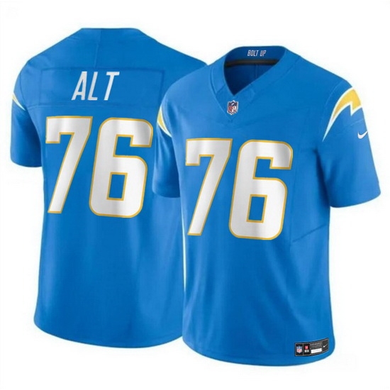 Men Los Angeles Chargers 76 Joe Alt Light Blue 2024 Draft F U S E Vapor Limited Stitched Football Jersey Men Los Angeles Chargers 76 Joe Alt Light Blue 2024 Draft F U S E Vapor Limited Stitched Football Jersey