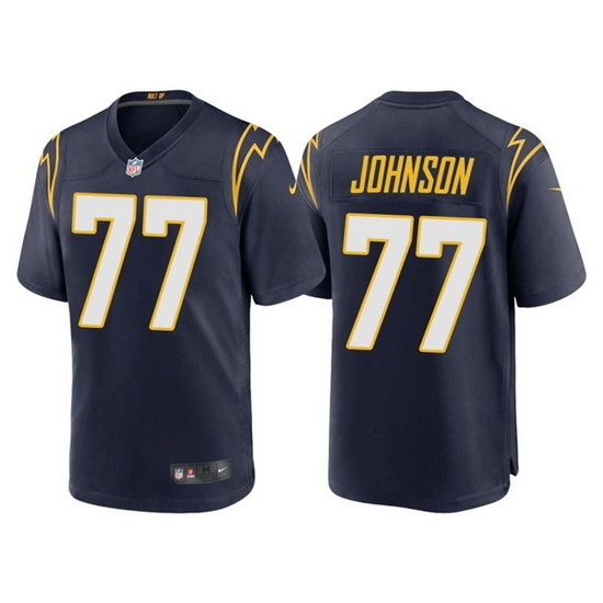Men Los Angeles Chargers 77 Zion Johnson Navy Limited Stitched jersey Men Los Angeles Chargers 77 Zion Johnson Navy Limited Stitched jersey