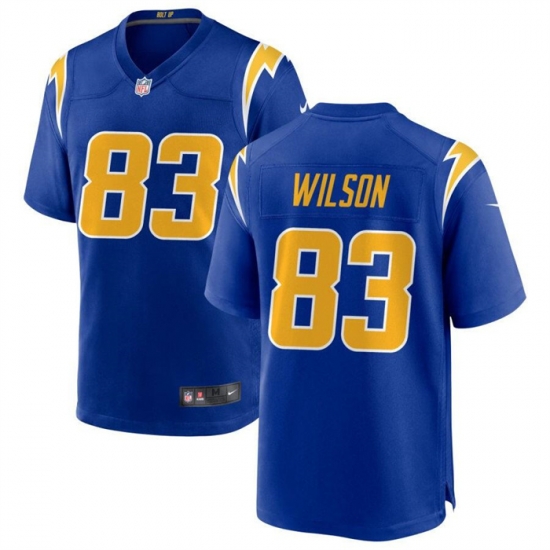 Men Los Angeles Chargers 83 Pokey Wilson Royal Stitched Game Jersey Men Los Angeles Chargers 83 Pokey Wilson Royal Stitched Game Jersey