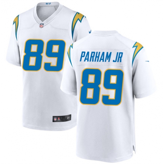 Men Los Angeles Chargers 89 Donald Parham Jr White Stitched Game Jersey Men Los Angeles Chargers 89 Donald Parham Jr White Stitched Game Jersey