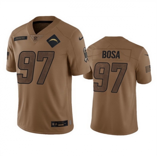 Men Los Angeles Chargers 97 Joey Bosa 2023 Brown Salute To Service Limited Stitched Jersey Men Los Angeles Chargers 97 Joey Bosa 2023 Brown Salute To Service Limited Stitched Jersey
