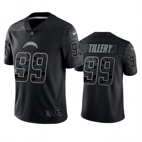 Men Los Angeles Chargers 99 Jerry Tillery Black Reflective Limited Stitched Football Jersey Men Los Angeles Chargers 99 Jerry Tillery Black Reflective Limited Stitched Football Jersey