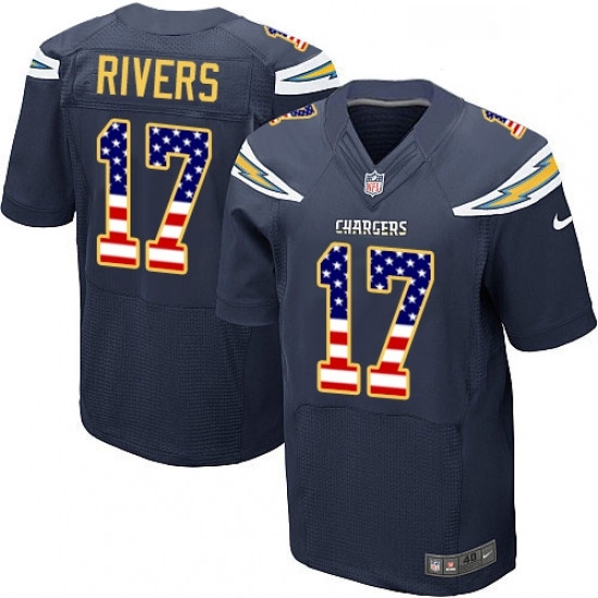 Men Nike Los Angeles Chargers 17 Philip Rivers Elite Navy Blue Home USA Flag Fashion NFL Jersey Men Nike Los Angeles Chargers 17 Philip Rivers Elite Navy Blue Home USA Flag Fashion NFL Jersey