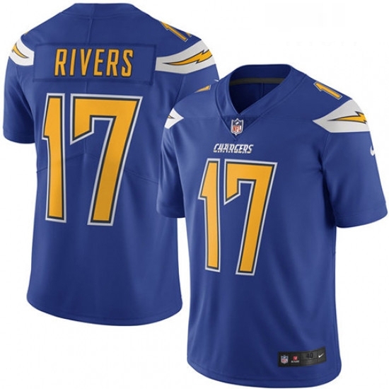 Men Nike Los Angeles Chargers 17 Philip Rivers Limited Electric Blue Rush Vapor Untouchable NFL Jersey Men Nike Los Angeles Chargers 17 Philip Rivers Limited Electric Blue Rush Vapor Untouchable NFL Jersey