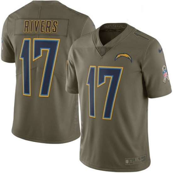 Men Nike Los Angeles Chargers 17 Philip Rivers Limited Olive 2017 Salute to Service NFL Jersey Men Nike Los Angeles Chargers 17 Philip Rivers Limited Olive 2017 Salute to Service NFL Jersey