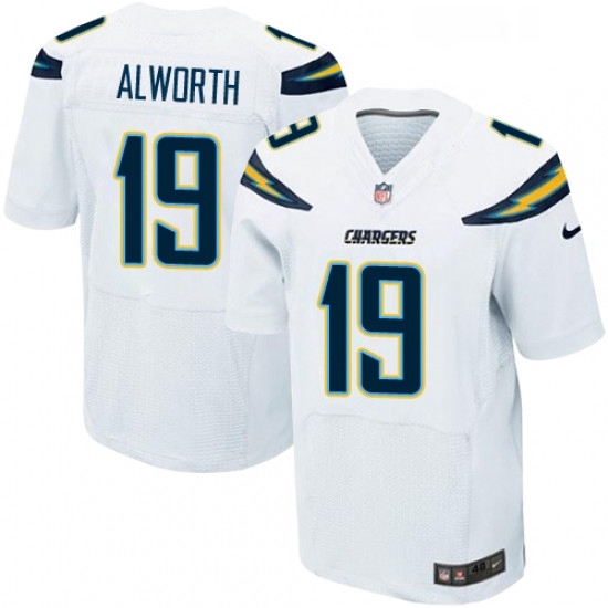 Men Nike Los Angeles Chargers 19 Lance Alworth Elite White NFL Jersey Men Nike Los Angeles Chargers 19 Lance Alworth Elite White NFL Jersey