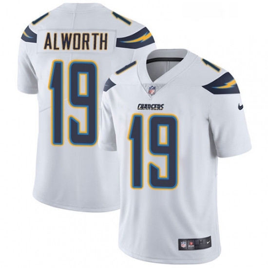 Men Nike Los Angeles Chargers 19 Lance Alworth White Vapor Untouchable Limited Player NFL Jersey Men Nike Los Angeles Chargers 19 Lance Alworth White Vapor Untouchable Limited Player NFL Jersey