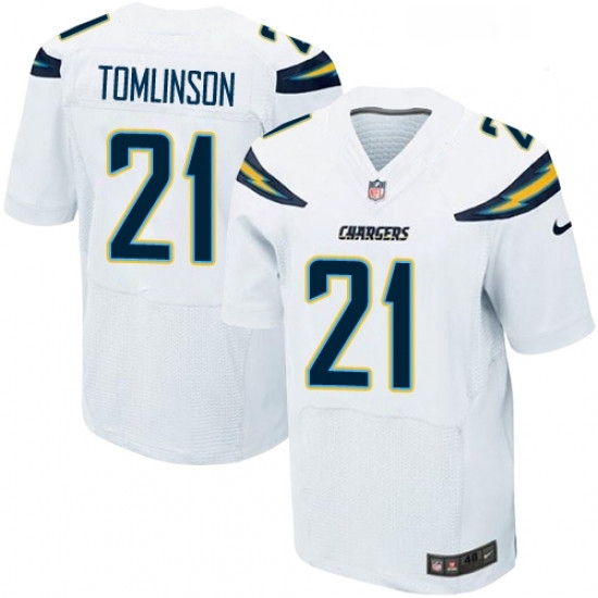 Men Nike Los Angeles Chargers 21 LaDainian Tomlinson Elite White NFL Jersey Men Nike Los Angeles Chargers 21 LaDainian Tomlinson Elite White NFL Jersey