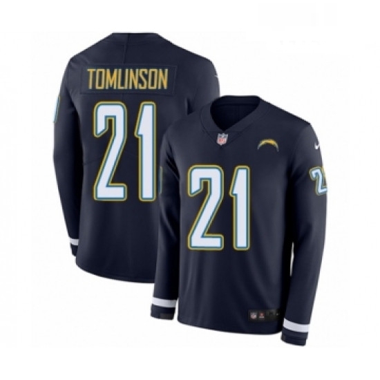 Men Nike Los Angeles Chargers 21 LaDainian Tomlinson Limited Navy Blue Therma Long Sleeve NFL Jersey Men Nike Los Angeles Chargers 21 LaDainian Tomlinson Limited Navy Blue Therma Long Sleeve NFL Jersey