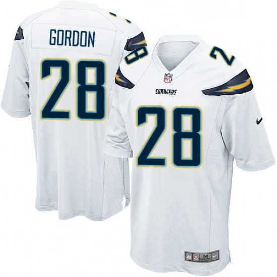 Men Nike Los Angeles Chargers 28 Melvin Gordon Game White NFL Jersey Men Nike Los Angeles Chargers 28 Melvin Gordon Game White NFL Jersey