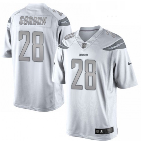 Men Nike Los Angeles Chargers 28 Melvin Gordon Limited White Platinum NFL Jersey Men Nike Los Angeles Chargers 28 Melvin Gordon Limited White Platinum NFL Jersey