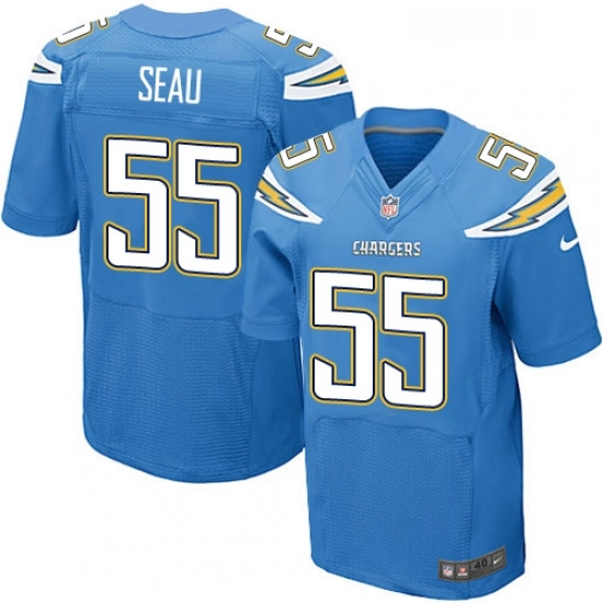 Men Nike Los Angeles Chargers 55 Junior Seau Elite Electric Blue Alternate NFL Jersey Men Nike Los Angeles Chargers 55 Junior Seau Elite Electric Blue Alternate NFL Jersey
