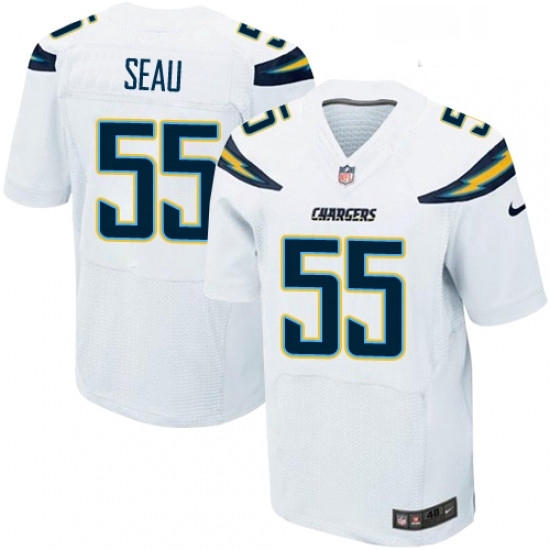 Men Nike Los Angeles Chargers 55 Junior Seau Elite White NFL Jersey Men Nike Los Angeles Chargers 55 Junior Seau Elite White NFL Jersey