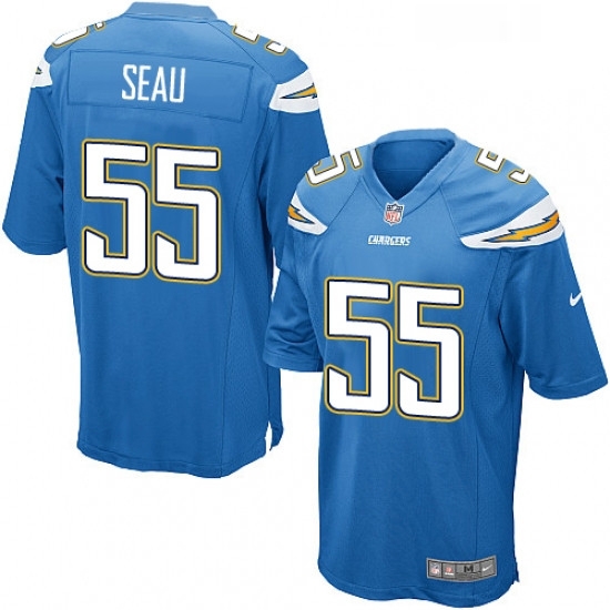 Men Nike Los Angeles Chargers 55 Junior Seau Game Electric Blue Alternate NFL Jersey Men Nike Los Angeles Chargers 55 Junior Seau Game Electric Blue Alternate NFL Jersey