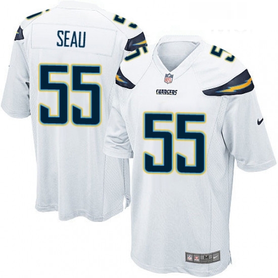Men Nike Los Angeles Chargers 55 Junior Seau Game White NFL Jersey Men Nike Los Angeles Chargers 55 Junior Seau Game White NFL Jersey