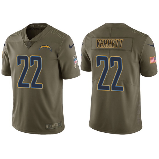 Mens Chargers jason verrett olive 2017 salute to service jersey Mens Chargers jason verrett olive 2017 salute to service jersey