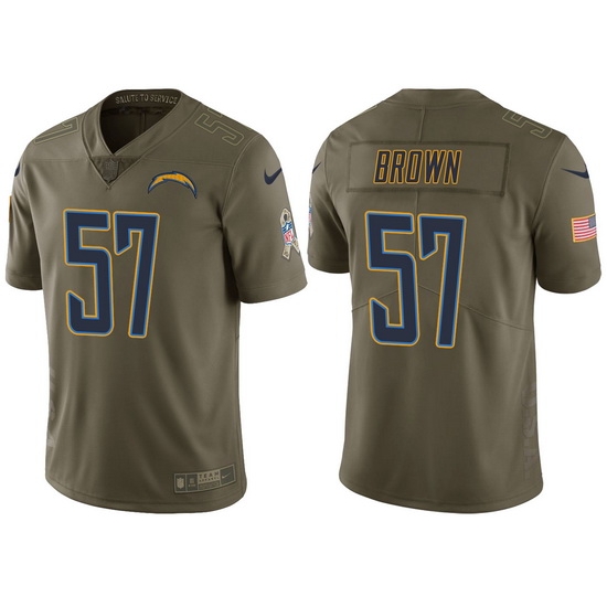 Mens Chargers jatavis brown olive 2017 salute to service jersey Mens Chargers jatavis brown olive 2017 salute to service jersey