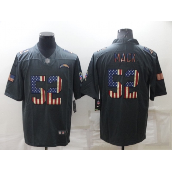 Men's Los Angeles Chargers #52 Khalil Mack Grey Salute To Service USA Flag Stitched Jersey Men's Los Angeles Chargers #52 Khalil Mack Grey Salute To Service USA Flag Stitched Jersey
