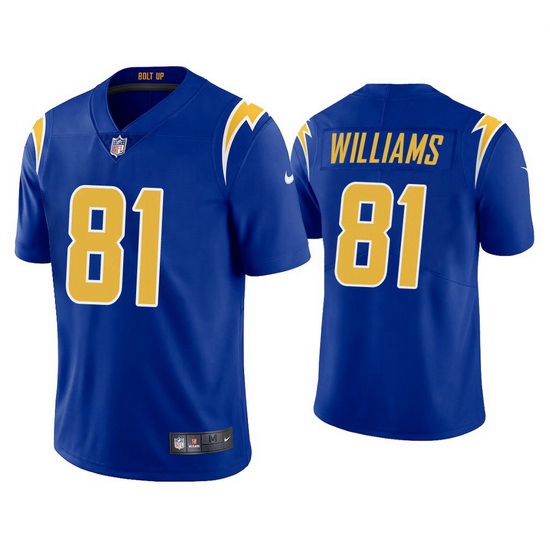 Men's Los Angeles Chargers #81 Mike Williams 2020 Blue Vapor Untouchable Limited Stitched Jersey Men's Los Angeles Chargers #81 Mike Williams 2020 Blue Vapor Untouchable Limited Stitched Jersey