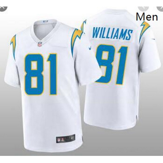Men's Los Angeles Chargers #81 Mike Williams 2020 White Vapor Untouchable Limited Stitched Jersey Men's Los Angeles Chargers #81 Mike Williams 2020 White Vapor Untouchable Limited Stitched Jersey