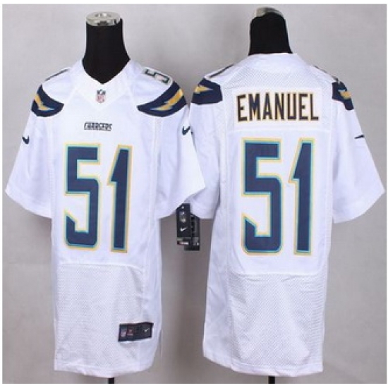 New San Diego Chrgers #51 Kyle Emanuel White Men Stitched NFL New Elite Jersey New San Diego Chrgers #51 Kyle Emanuel White Men Stitched NFL New Elite Jersey