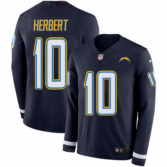 Nike Chargers 10 Justin Herbert Navy Blue Team Color Men Stitched NFL Limited Therma Long Sleeve Jersey Nike Chargers 10 Justin Herbert Navy Blue Team Color Men Stitched NFL Limited Therma Long Sleeve Jersey