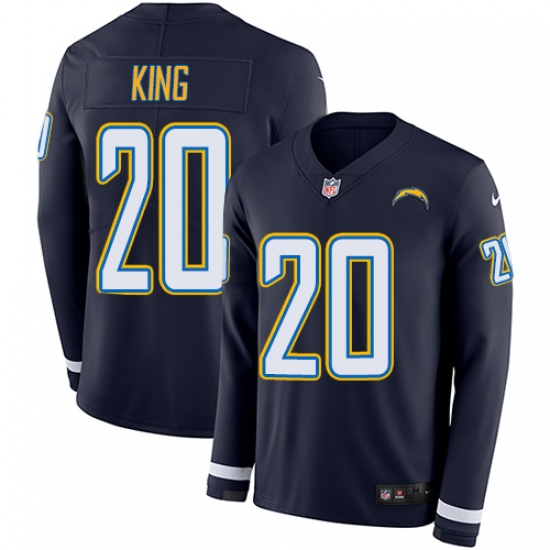 Nike Chargers #20 Desmond King Navy Blue Team Color Men Stitched NFL Limited Therma Long Sleeve Jersey Nike Chargers #20 Desmond King Navy Blue Team Color Men Stitched NFL Limited Therma Long Sleeve Jersey