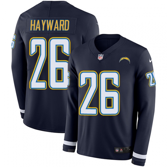 Nike Chargers #26 Casey Hayward Navy Blue Team Color Men Stitched NFL Limited Therma Long Sleeve Jersey Nike Chargers #26 Casey Hayward Navy Blue Team Color Men Stitched NFL Limited Therma Long Sleeve Jersey